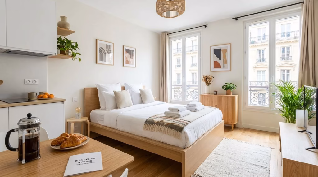 Appartement meublé prêt pour accueillir des voyageurs en location courte durée au Blanc-Mesnil