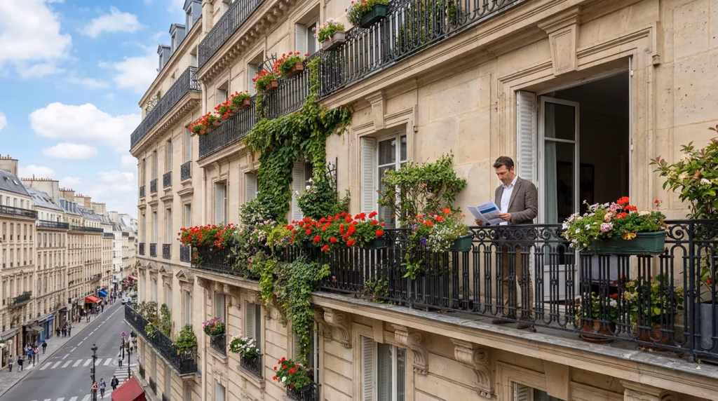 Immeuble parisien représentant la gestion locative en Île-de-France