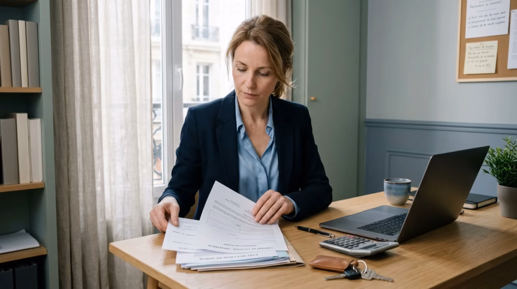 Propriétaire organisant la gestion administrative de sa location touristique