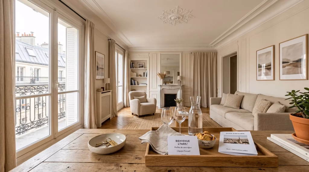 Appartement parisien élégant préparé pour une location courte durée