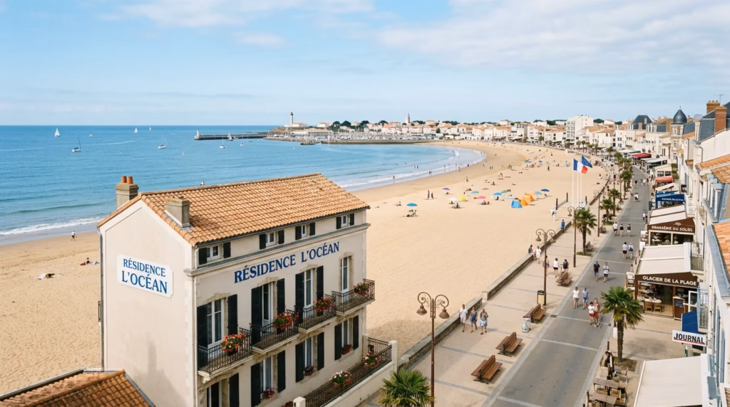 Front de mer des Sables d'Olonne avec logements de location saisonnière