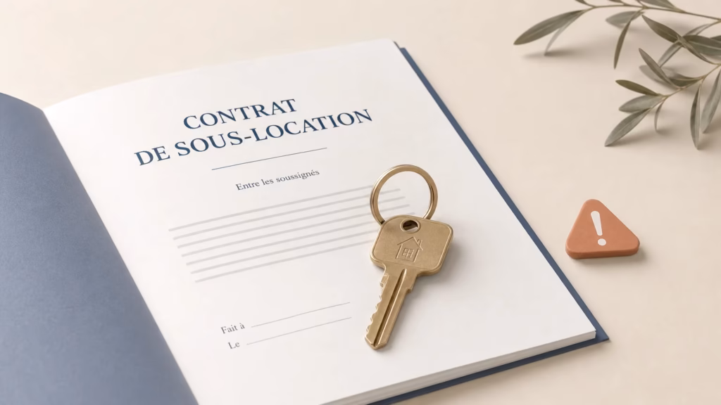 Clé et contrat symbolisant la vérification d’une conciergerie Airbnb