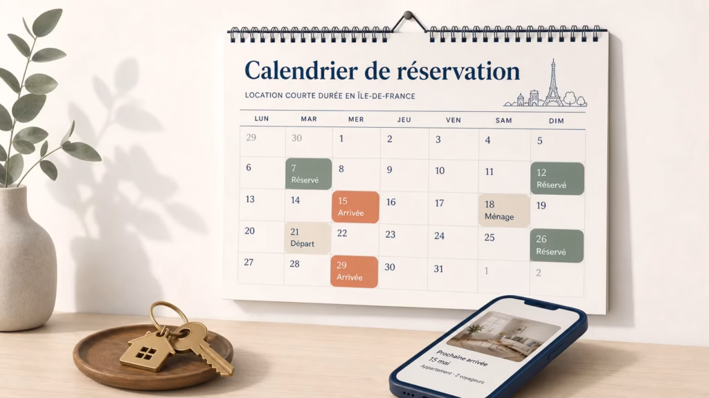 Calendrier centralisé pour suivre les réservations d’une location courte durée