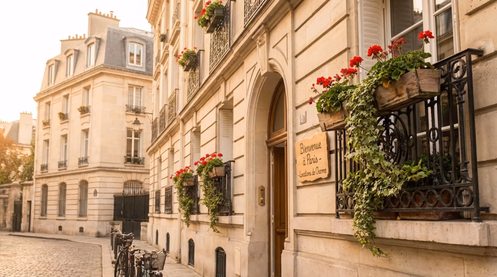 Immeuble parisien typique d'Île-de-France proposant des locations saisonnières gérées par une conciergerie