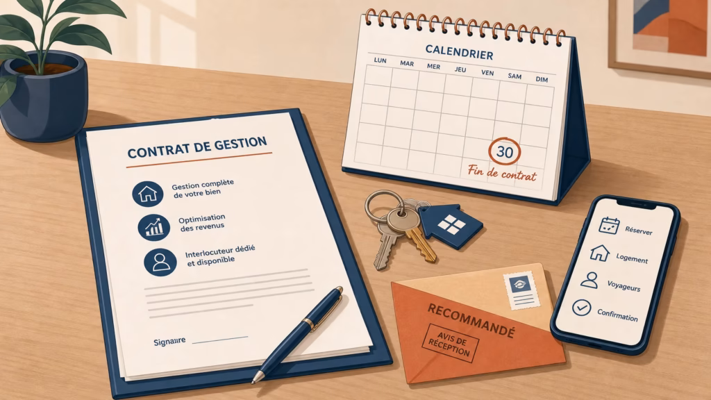 Contrat, calendrier et clés pour résilier une conciergerie Airbnb