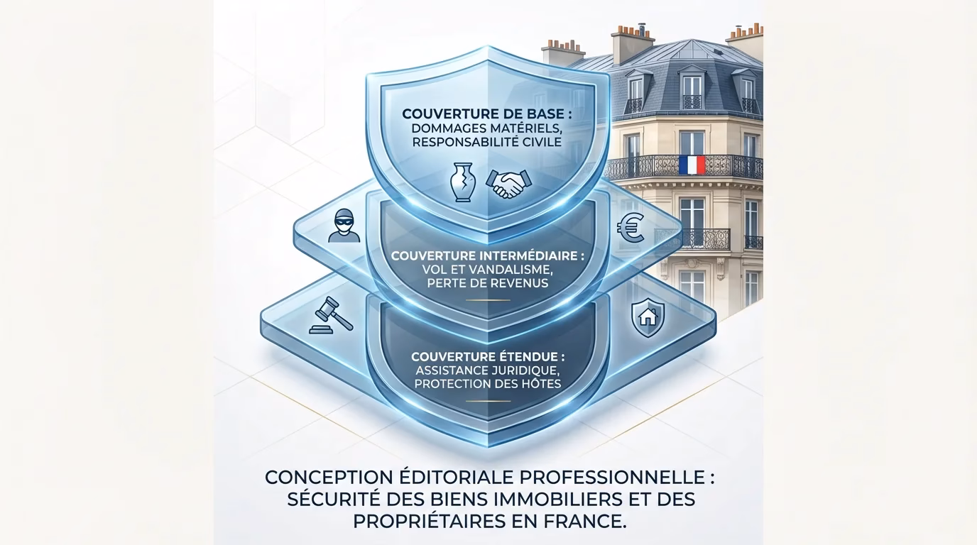 Schéma des niveaux de protection pour une location courte durée en France