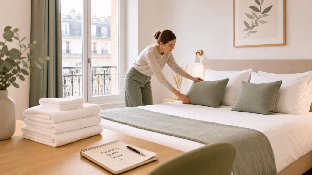 Appartement préparé par une conciergerie Airbnb professionnelle en Île-de-France