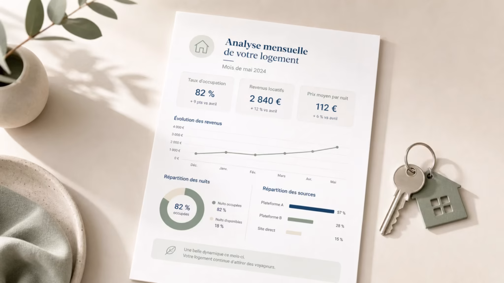 Illustration d’un rapport mensuel de performance locative